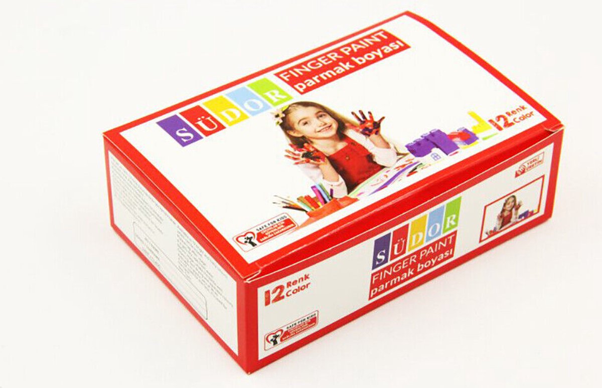 SÜDOR® Fingerfarben für Kinder 12x 30 ml | Ungiftig Bastel-Farbe | parabenfrei, glutenfrei, laktosefrei und vegan, vermalbar mit Pinsel und Fingern